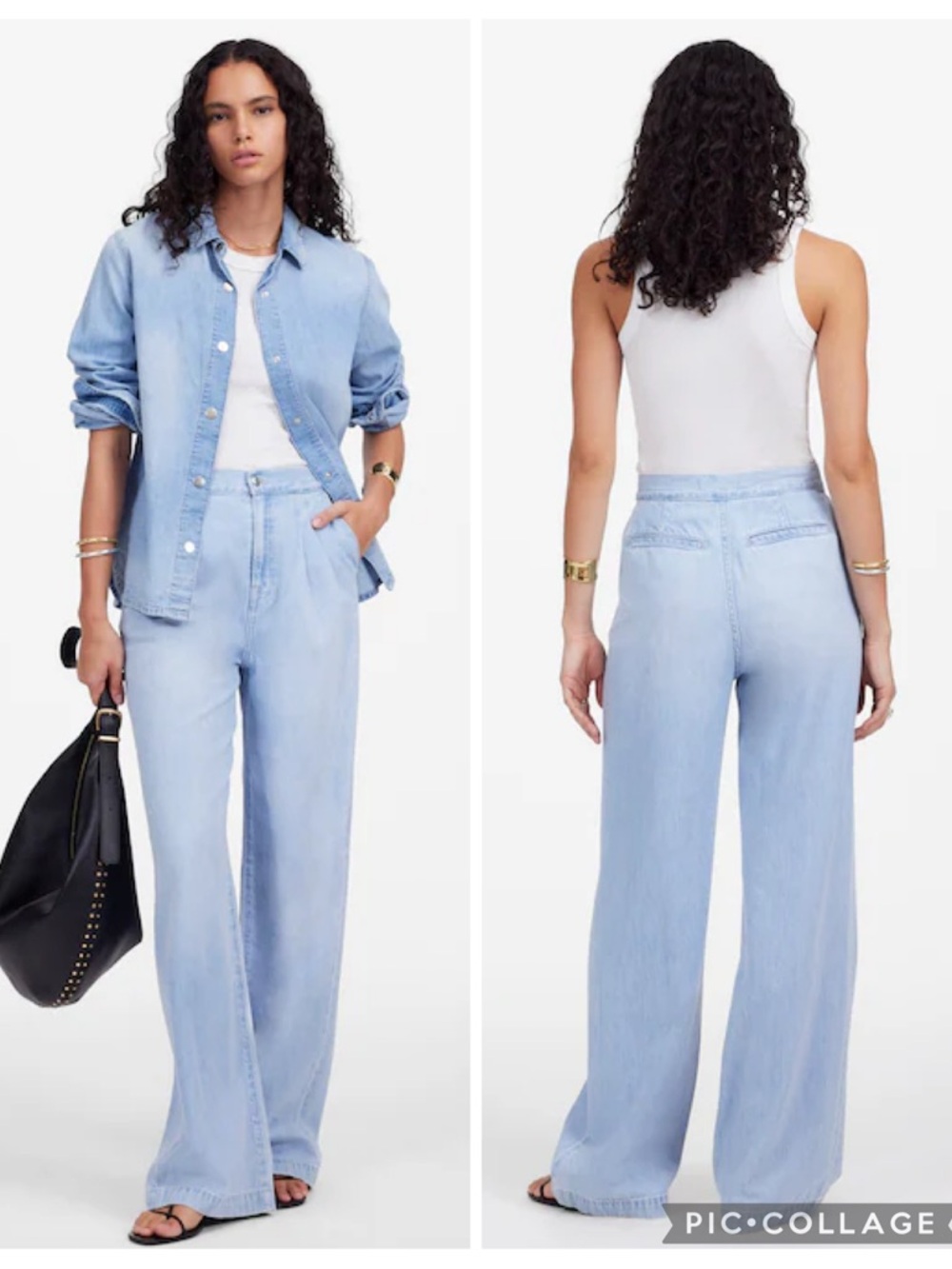 NWT Madewell The Harlow Wide-Leg Jean: Airy Denim Edition in Noll Wash